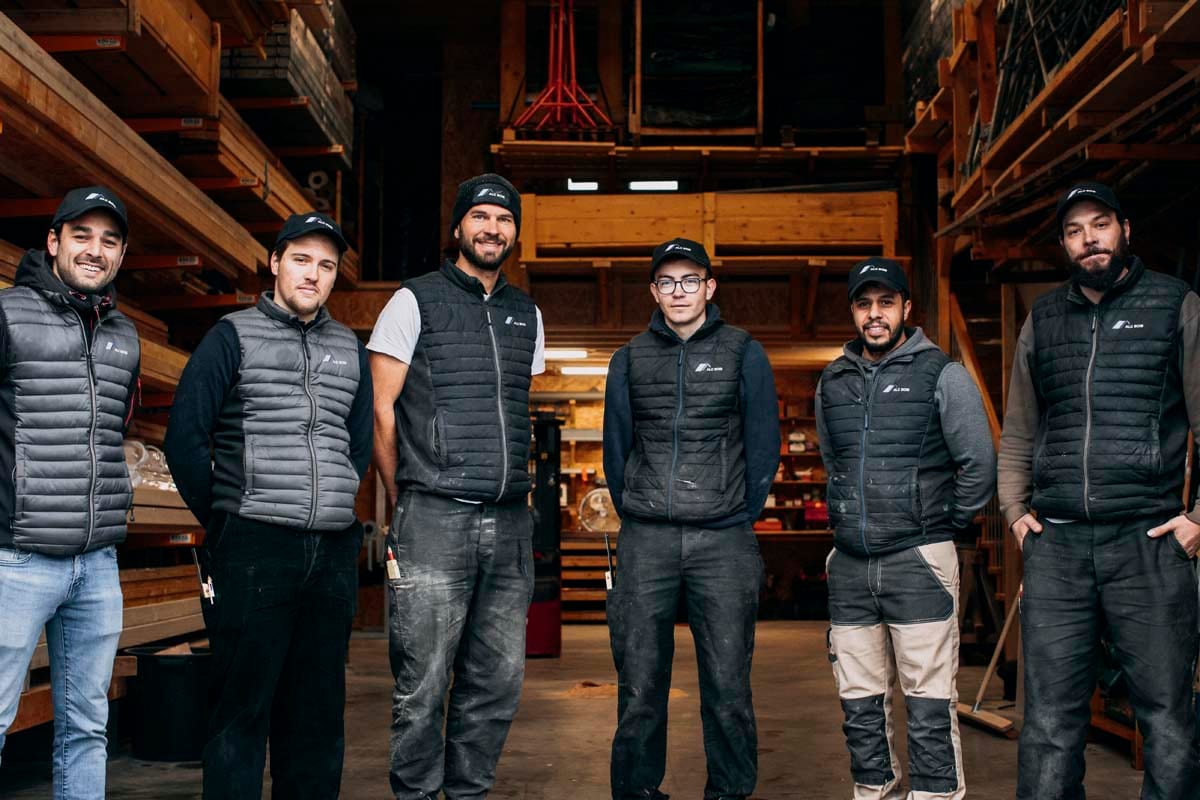 L’équipe ALC Bois sur un chantier